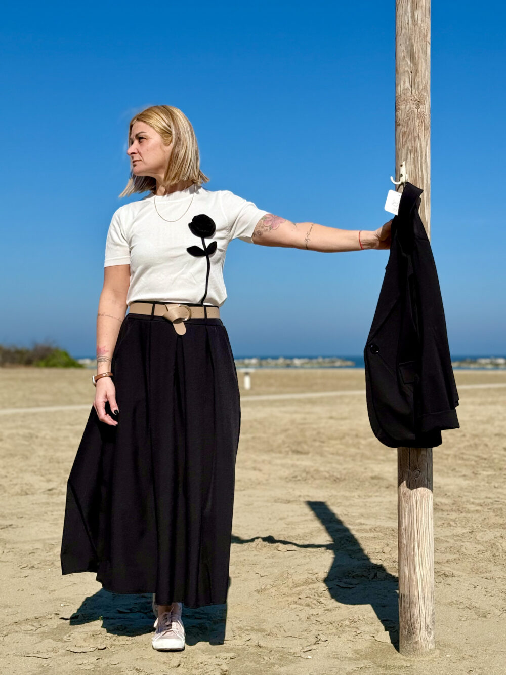 MAXI GONNA CON ELASTICO IN VITA E TASCHE