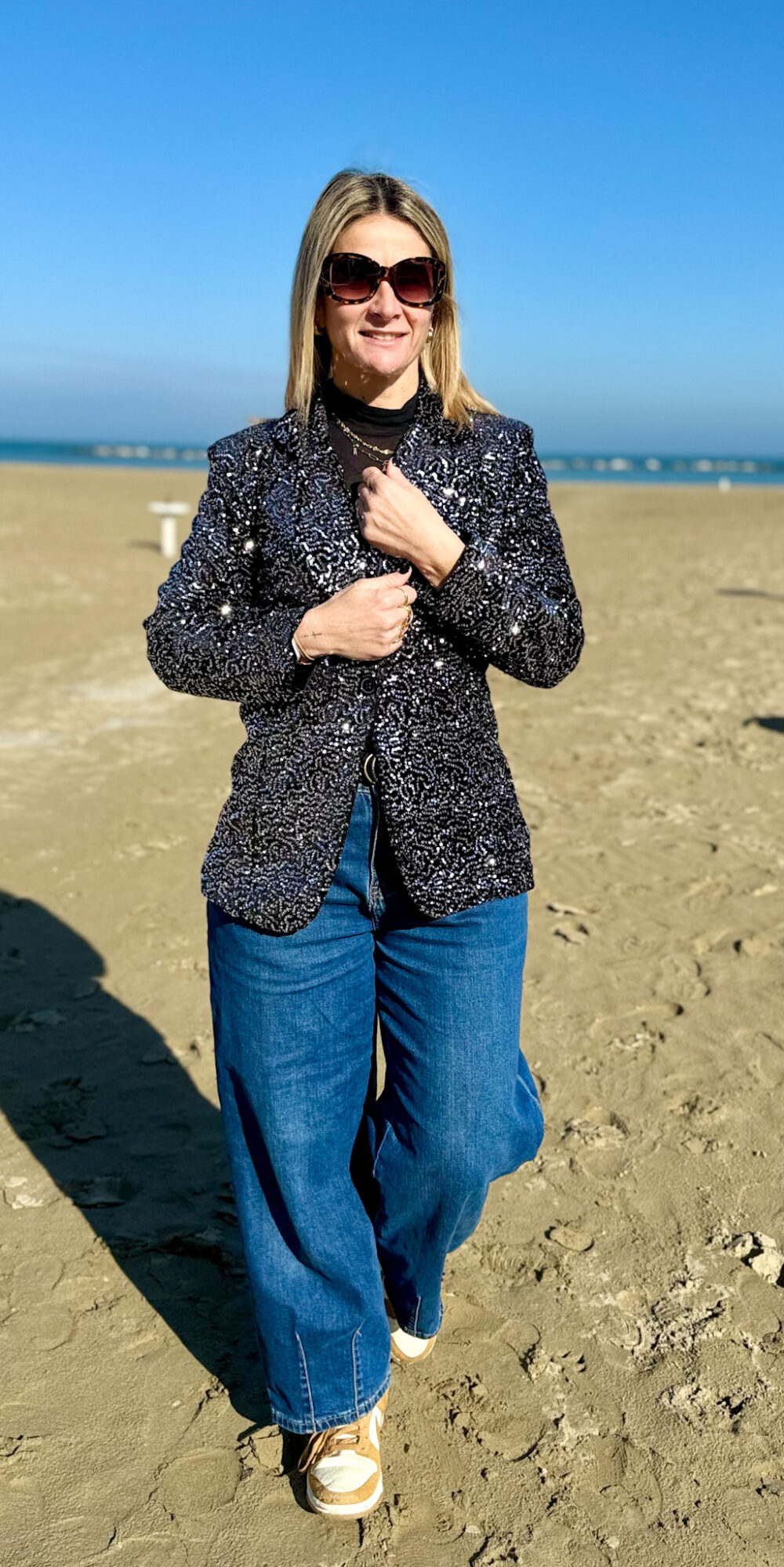 BLAZER AD UN BOTTONE PAILETTES