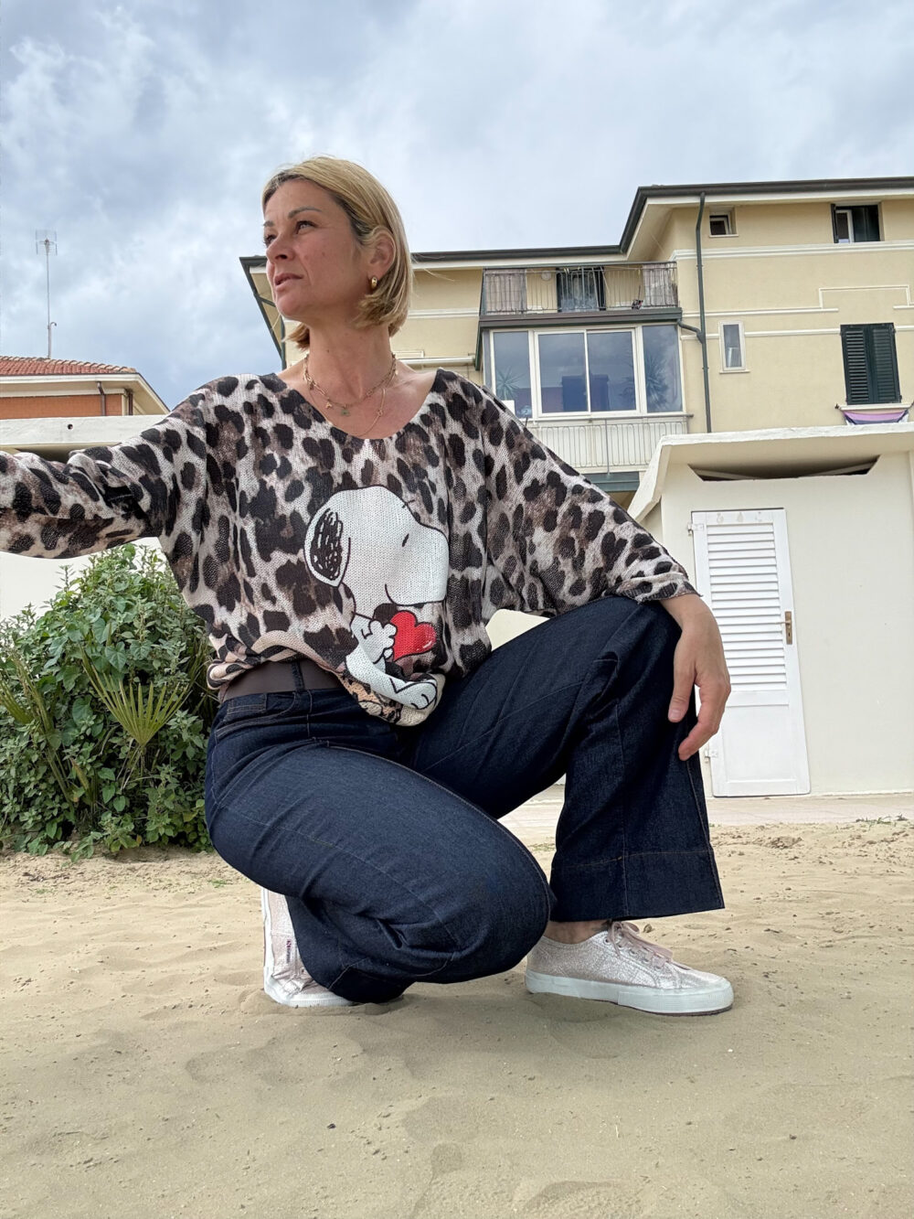 MAGLIA STAMPATA TAGLIA UNICA MANICA 3\4