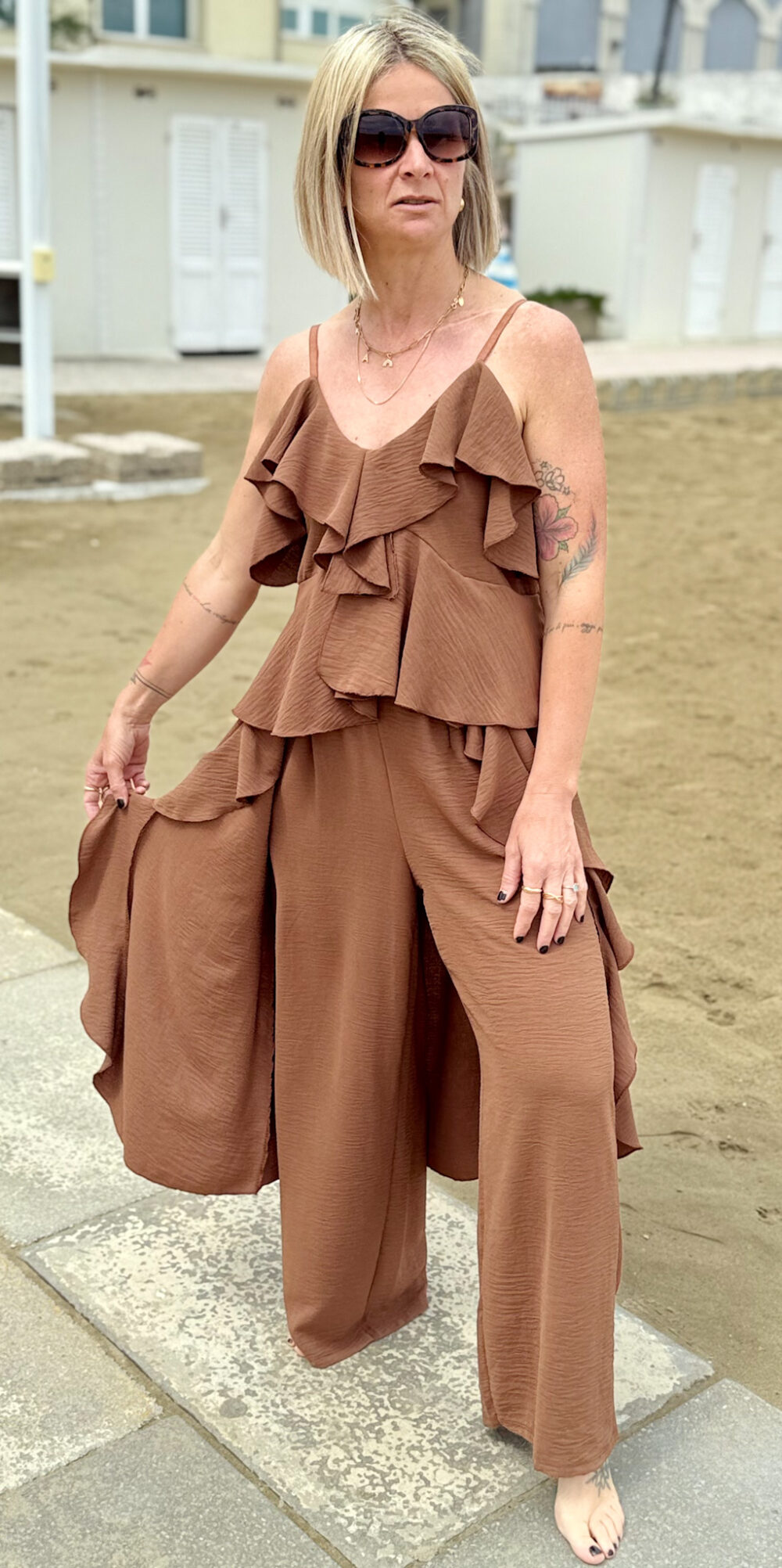 COMPLETO CANOTTA VOLANT E PANTALONE