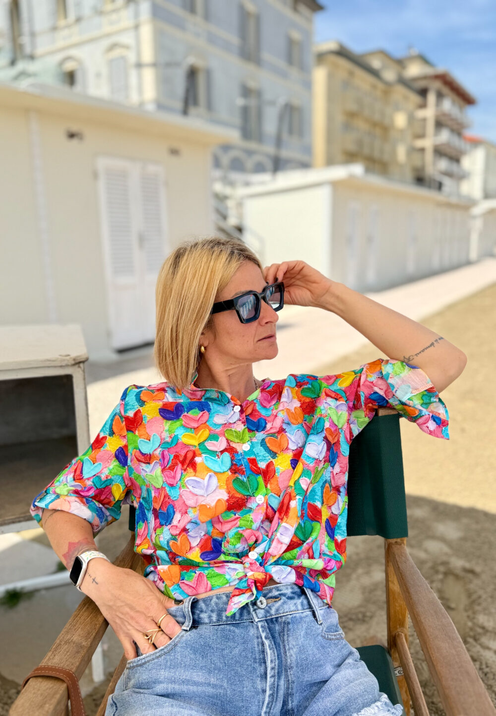 CAMICIA STAMPATA  COLLO ALLA COREANA