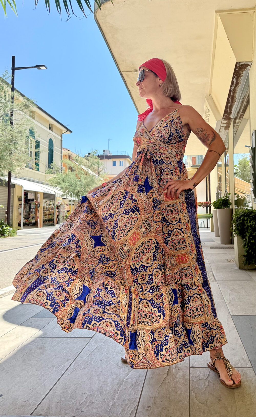 ABITO LUNGO SETA INDIANA