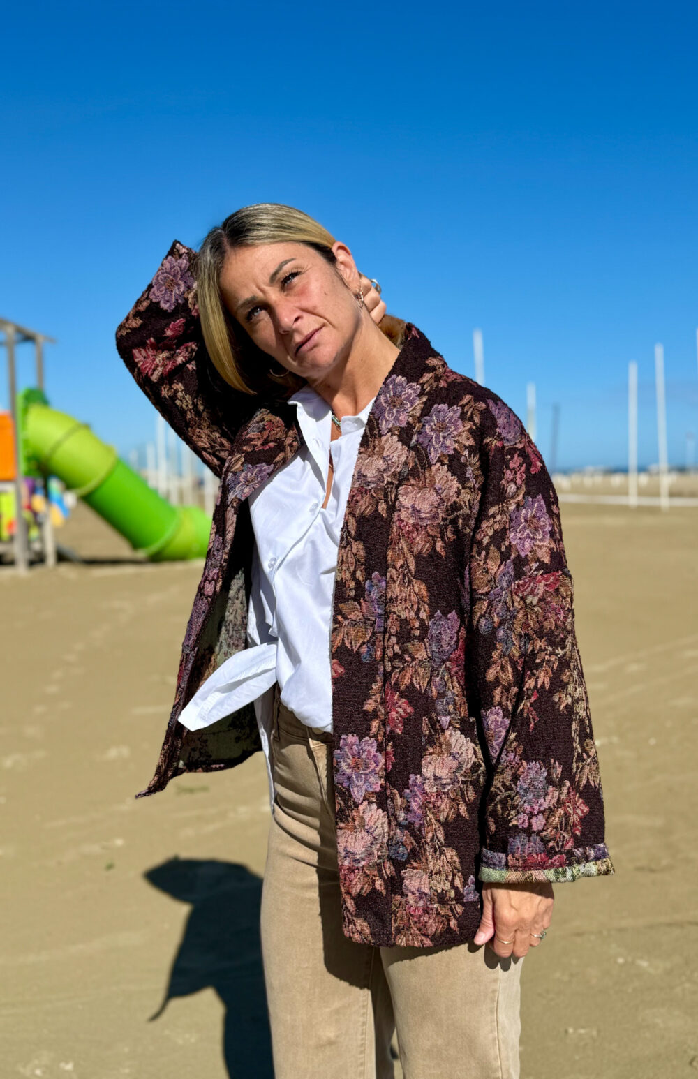 BLAZER FANTASIA FLOREALE TAGLIO AMPIO