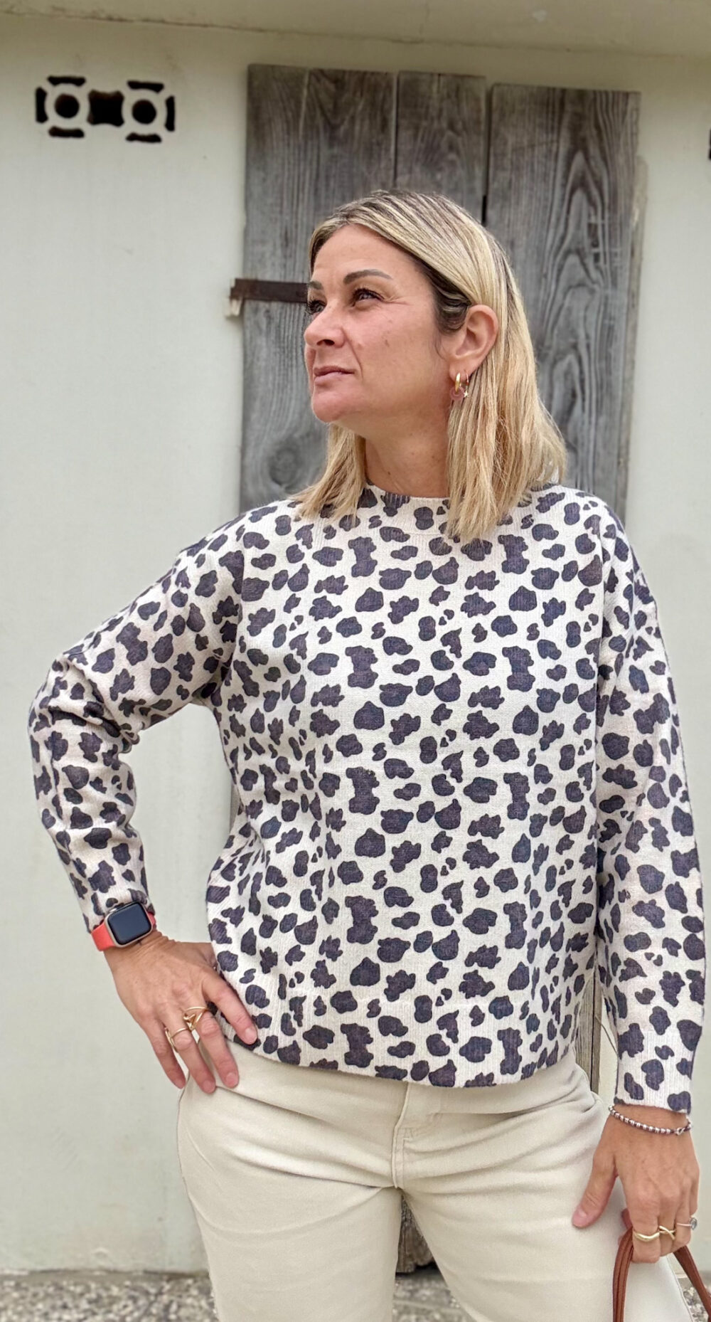 MAGLIONCINO GIROCOLLO CANETE’ STAMPA ANIMALIER