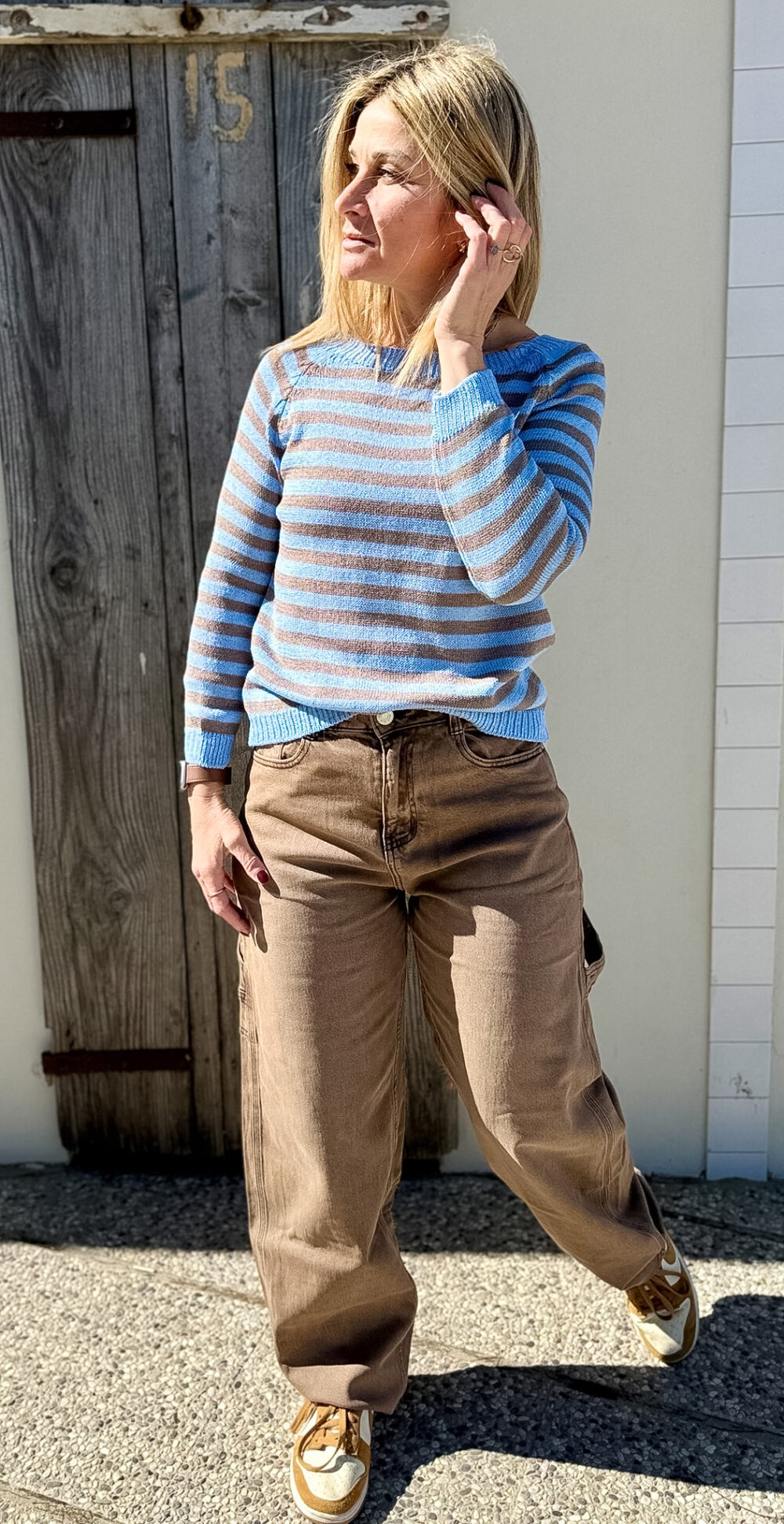 JEANS CARGO COLOR CAPPUCCINO ELASTICIZZATO