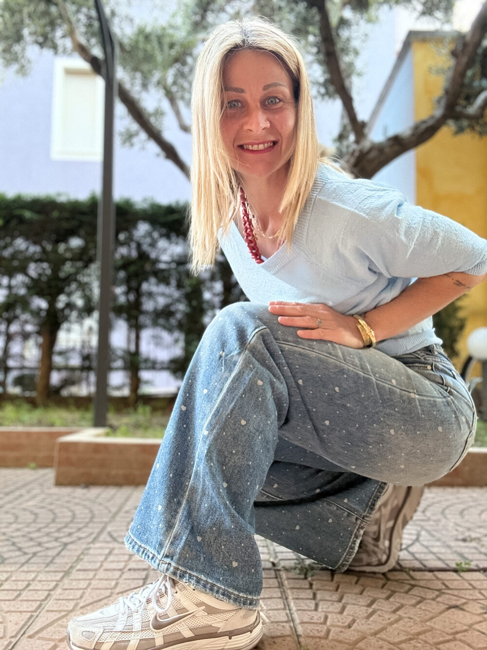 JEANS CHIARO STRAIGHT LEG BRILLANTINI